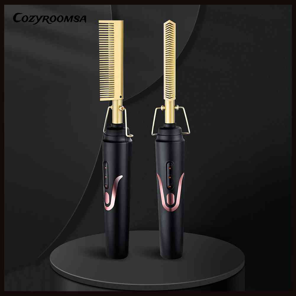 Lược Điện Chải Thẳng Tóc Khô / Ướt Vỏ Bằng Đồng Chống Bỏng