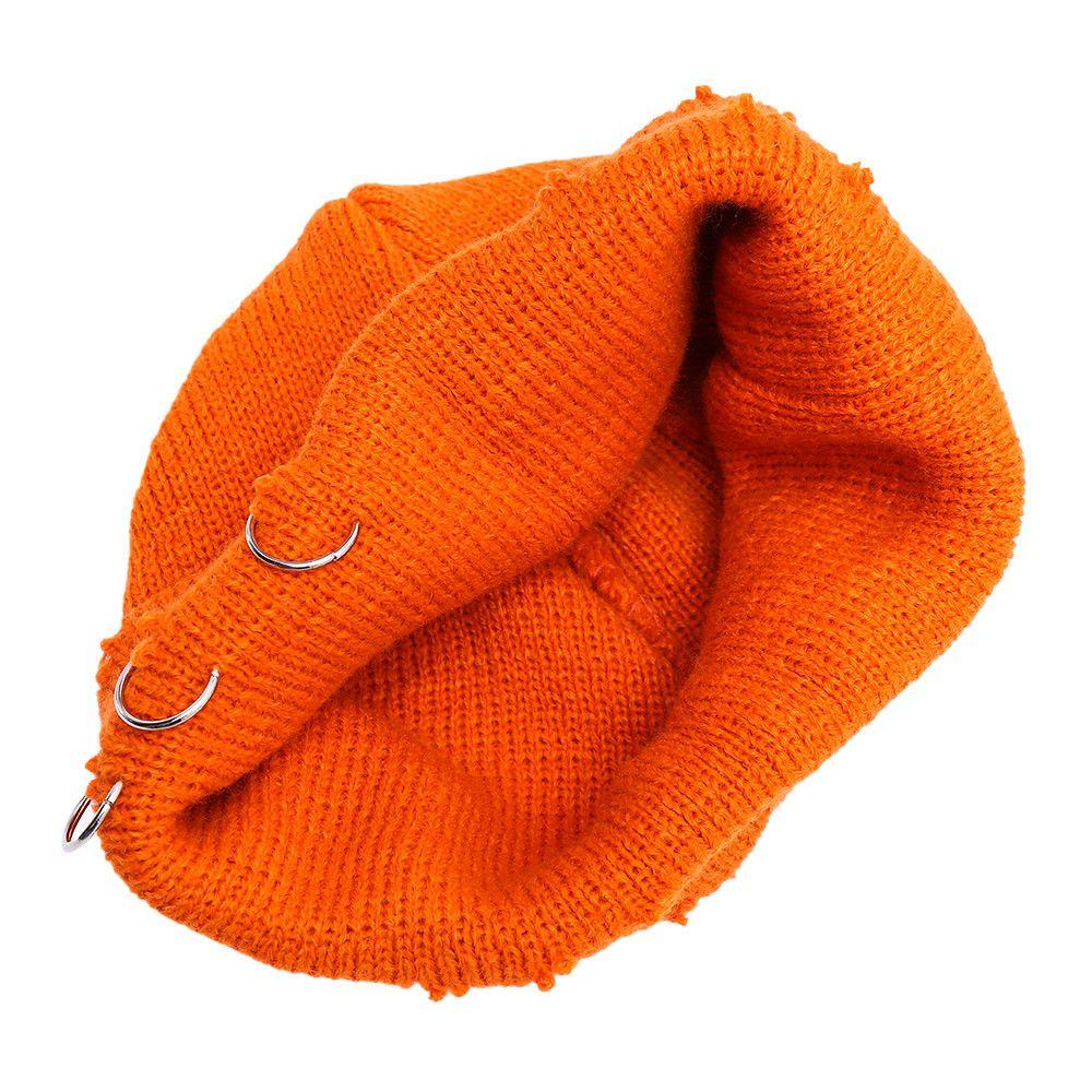 YOLA Yola Mũ Beanie Phối Vòng Kim Loại Hình Đầu Lâu Phong Cách Harajuku Phổ Biến Ấm Áp