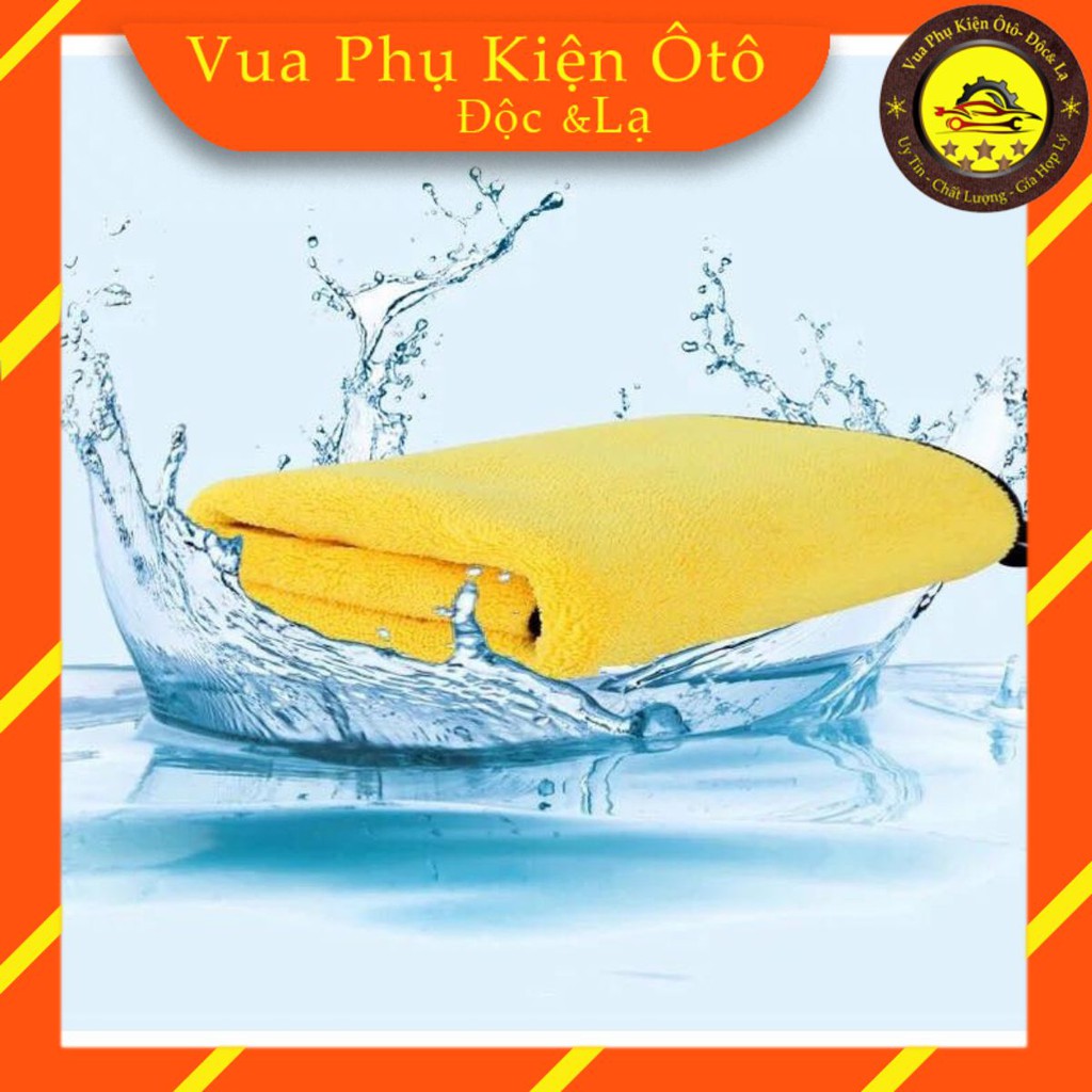 Khăn lau rửa xe Microfiber siêu thấm siêu mịn vệ sinh ô tô, xe máy chuyên dụng 2 lớp