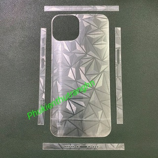 Combo IP 13 6.1 / 13 Pro / 13 Pro Max dán skin mặt sau + dán viền vân 3D kim cương bảo vê toàn diện mặt sau máy