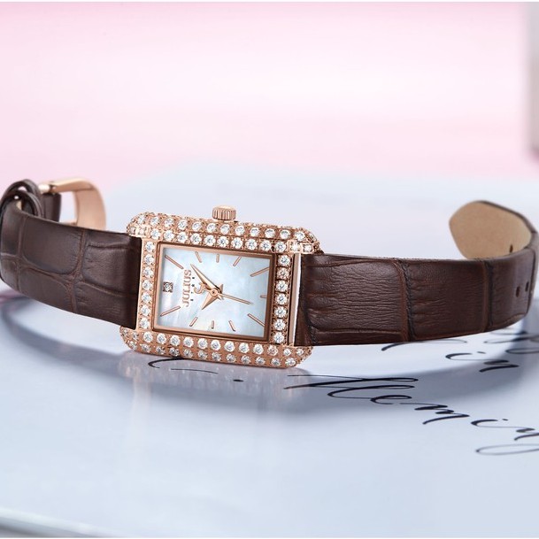 Đồng hồ nữ Julius Star JS-046 dây da kính Sapphie | Julius Official