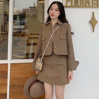 (SẴN) Set kẻ ô phong cách năng động cho nữ