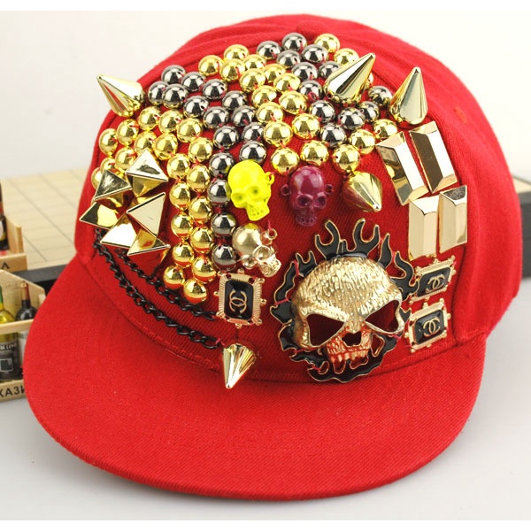 Mũ Lưỡi Trai Đính Đinh Tán Phẳng Dài Phong Cách Hip hop Mới Thời Trang Xuân Hè Cho Nam Và Nữ