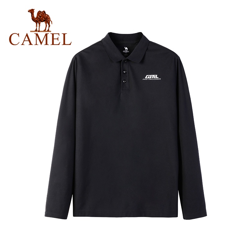 Áo thun polo CAMEL dáng rộng dài tay thời trang nam tính