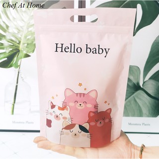 Túi zip hình mèo cute đựng bánh, kẹo 10c