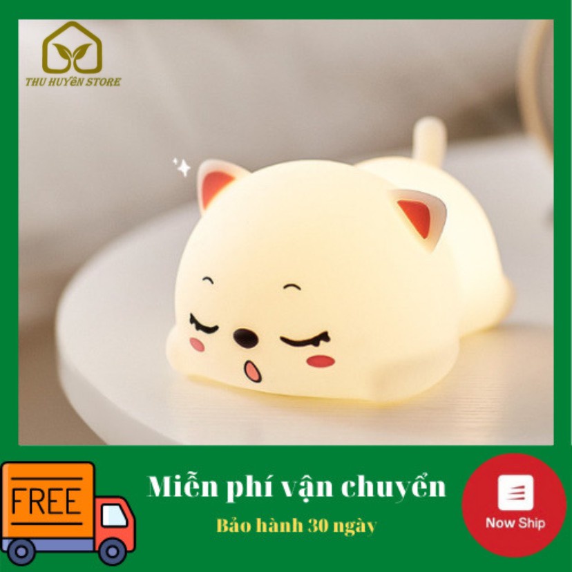 🌟𝑺𝑨𝑳𝑬 𝑺𝑶̂́𝑪🌟 Đèn Ngủ Silicon Hình Dáng Mèo Con , Đám Mây Dễ Thương Có Điều Khiển Từ Xa - Đèn Decor Trang Trí