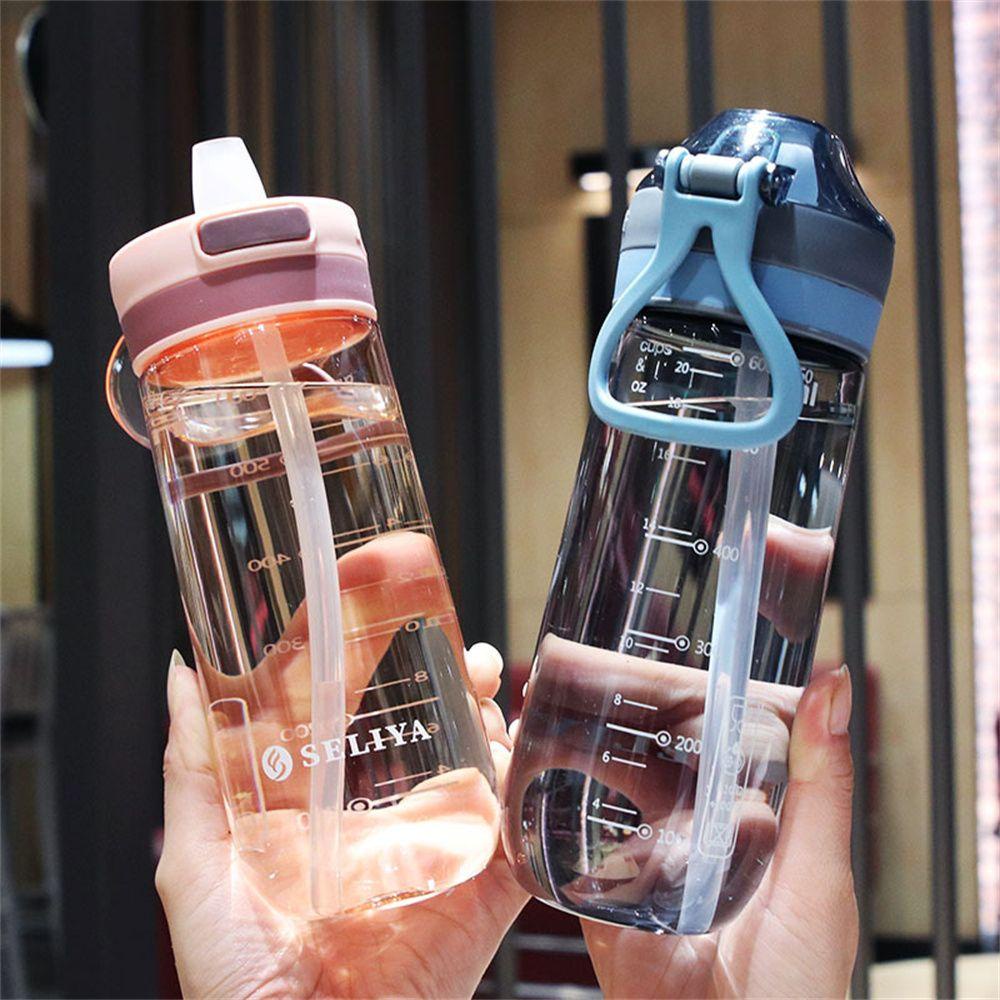 ♫Daphne♫ Bình Nước 650ML Chống Rò Rỉ Có Ống Hút Tiện Dụng Cho Bé