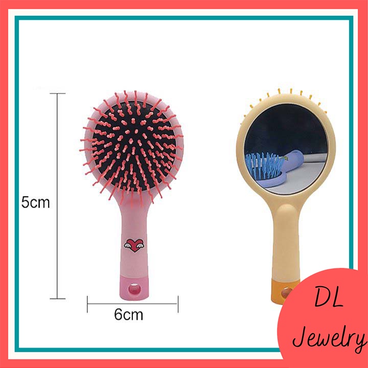 Lược kèm Gương tiện lợi,lược gắn gương chống rụng,rối tóc DL.Jewelry