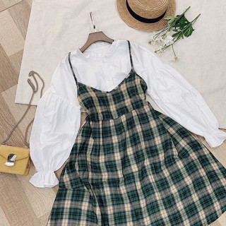 SET ÁO KÈM ĐẦM YẾM CARO