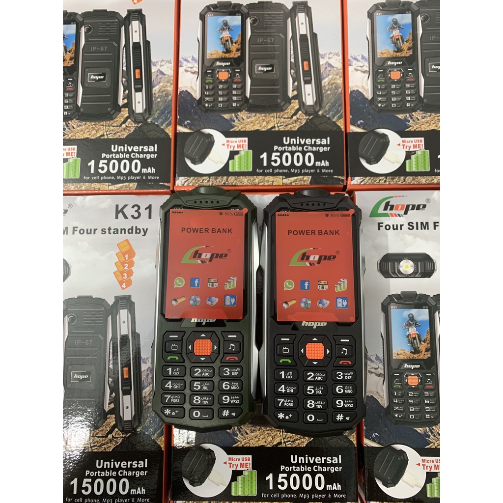 Điện Thoại 4sim 4 sóng Hope K31 Pin Trâu  loa to hầm hố nhỏ gọn phím to dành cho người già,có chức năng thay đổi giọng