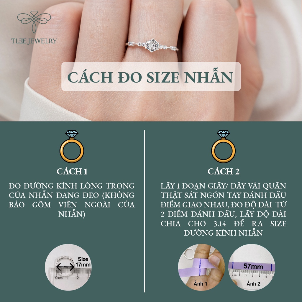 Nhẫn bạc nữ TLEE Snow Princess Nor nạm đá lấp lánh NCJ A0163