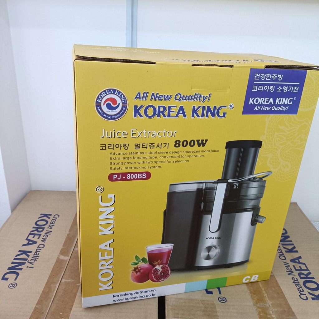 Máy ép trái cây Korea King Chính hãng Hàn Quốc, Ép mọi loại hoa quả to,mini Nhanh-Bền-An toàn