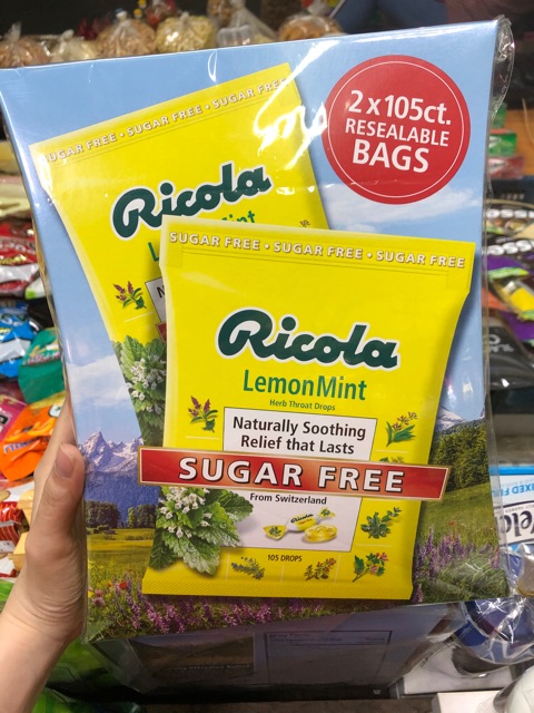 Kẹo Ricola không đường gói 105 viên