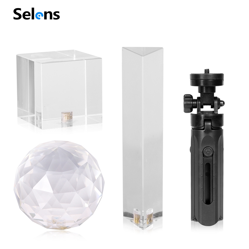 Trái cầu pha lê + giá đỡ 3 chân Selens dùng làm phụ kiện chụp ảnh