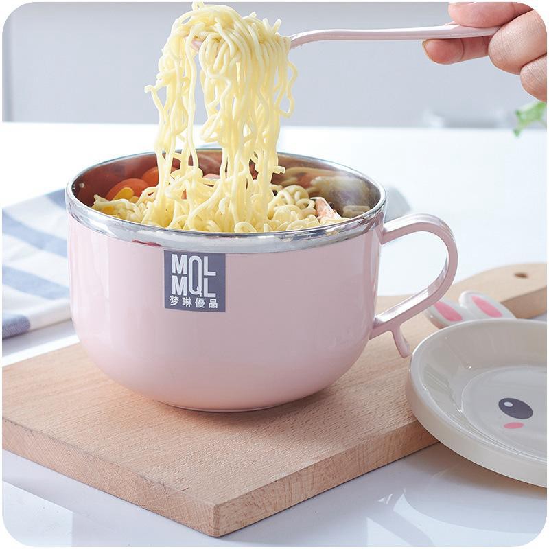 Ca Ăn Mì - Tô Ăn Mì MQL Có Nắp Kèm Muỗng Siêu Tiện Lợi, Chống Vỡ, Chịu Nhiệt 6865