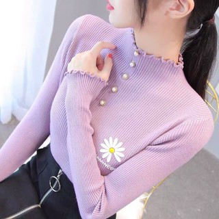 áo croptop cổ lọ tay dài