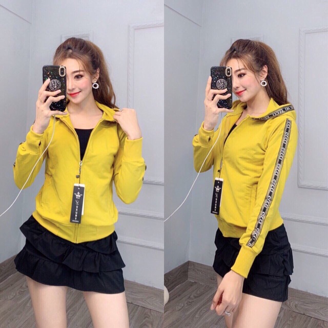 Áo khoác nữ chống nắng thun da cá kim tuyến viền nón & tay-k7 | BigBuy360 - bigbuy360.vn