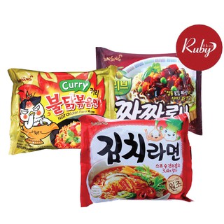 COMBO 4 MÌ KHÔ GÀ CARI + 4 MÌ KIMCHI + 2 MÌ TRỘN TƯƠNG ĐEN SAMYANG