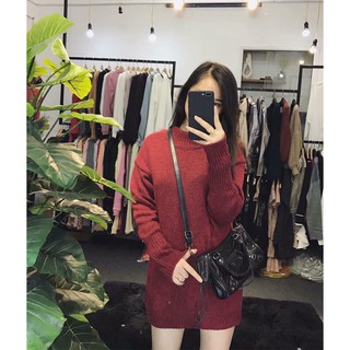 Váy len tiêu cổ 3 phân chất dày dặn