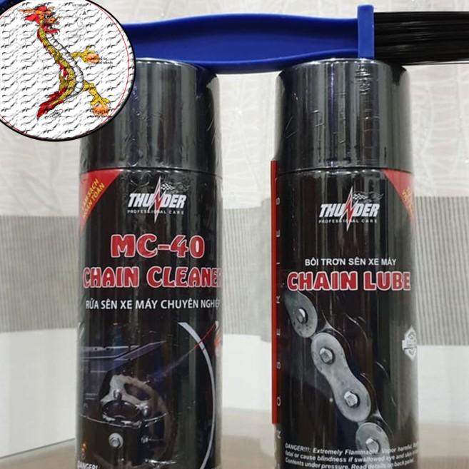 [Chính hãng] COMBO BỘ VỆ SINH BẢO DƯỠNG XÍCH SÊN THUNDER CHAIN LUBE &amp; CLEANER ( 3 món ) êm ái với xịt dưỡng sên thunder