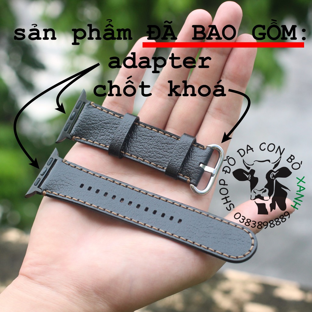 Dây da cho Apple Watch handmade da thật Alran (đủ size)