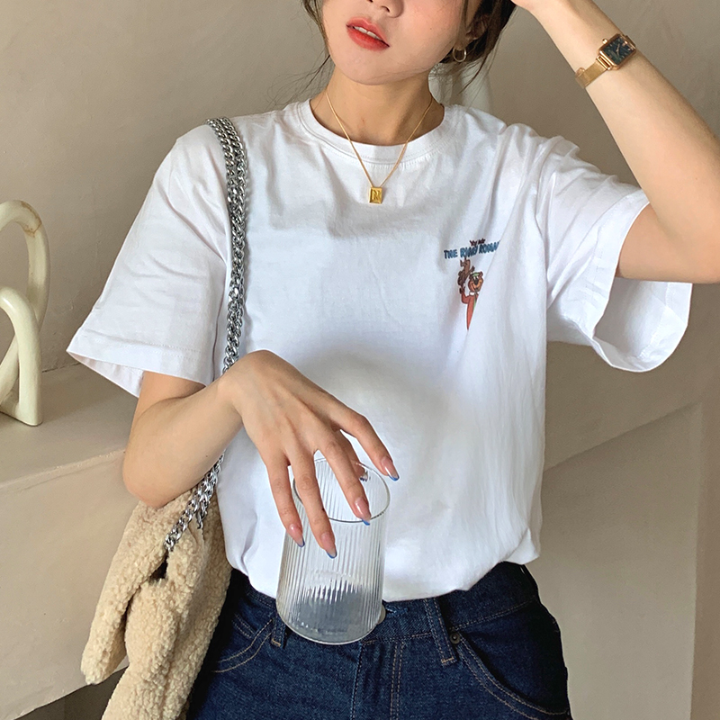 Áo thun tay ngắn in hình hoạt hình dành cho nữ