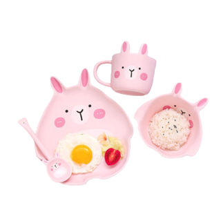 (sale sốc)Bộ bát ăn dặm bằng sứ 4 chi tiết cho bé