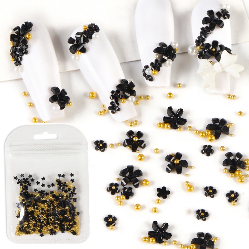 [Hàng mới về] Túi phụ kiện đính đá trang trí móng tay 3d 3 kích cỡ