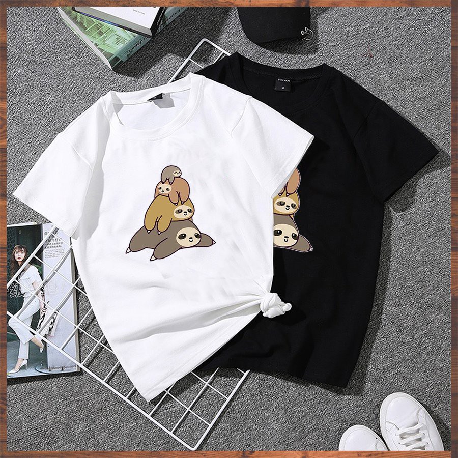 Áo thun nữ tay lỡ form rộng 3 chú gấu dễ thương vải dày mịn 2020TN1007