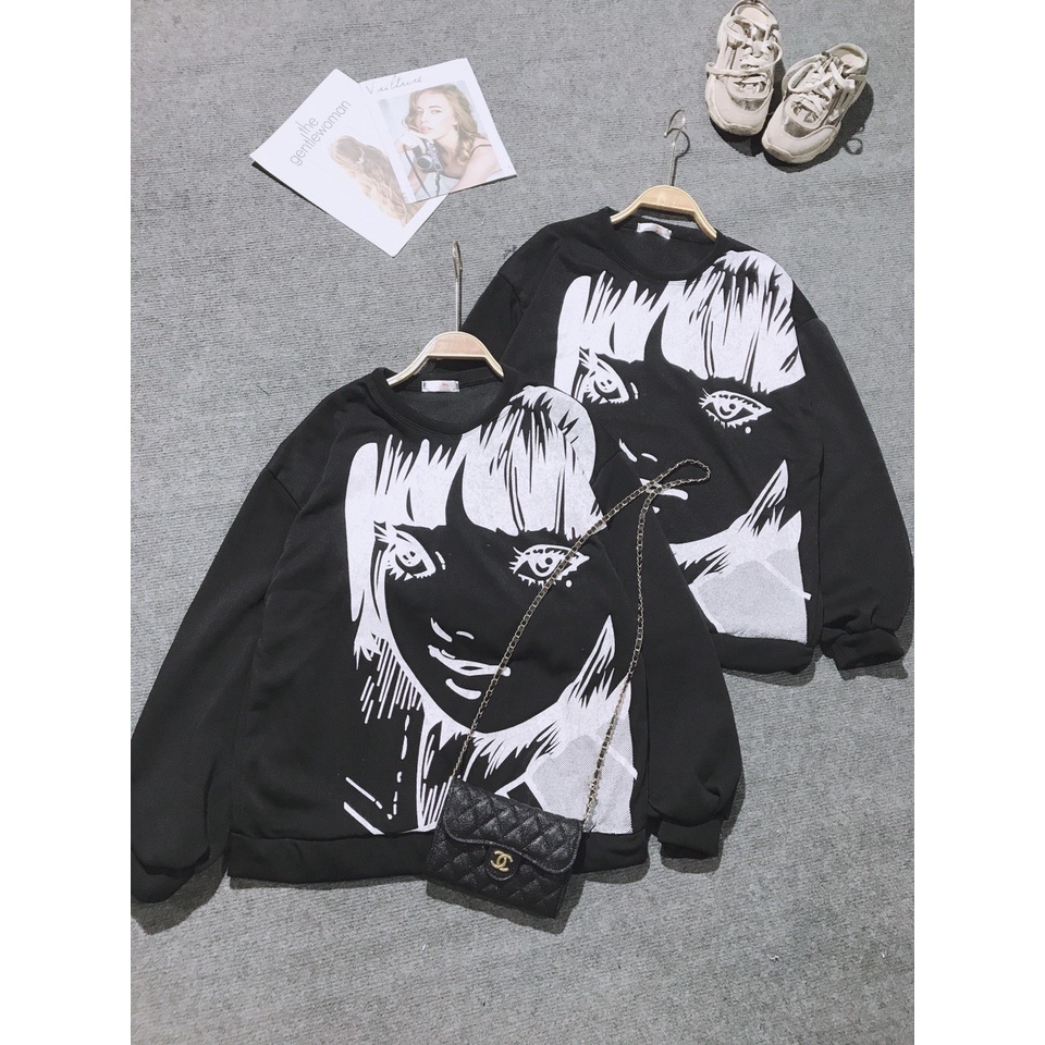 Áo Sweater unisex cổ tròn, tay bồng, chất nỉ bông mềm (A09) SI SLL | BigBuy360 - bigbuy360.vn