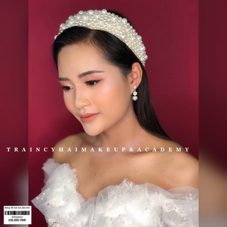 Băng đô cài tóc hạt trai bản lớn