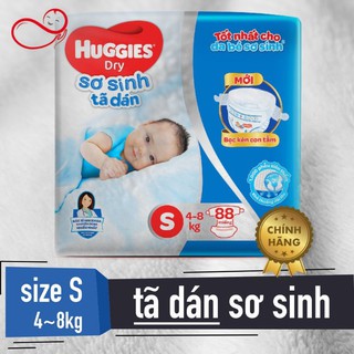 Tã dán sơ sinh Huggies S80 (4-8kg) màu xanh