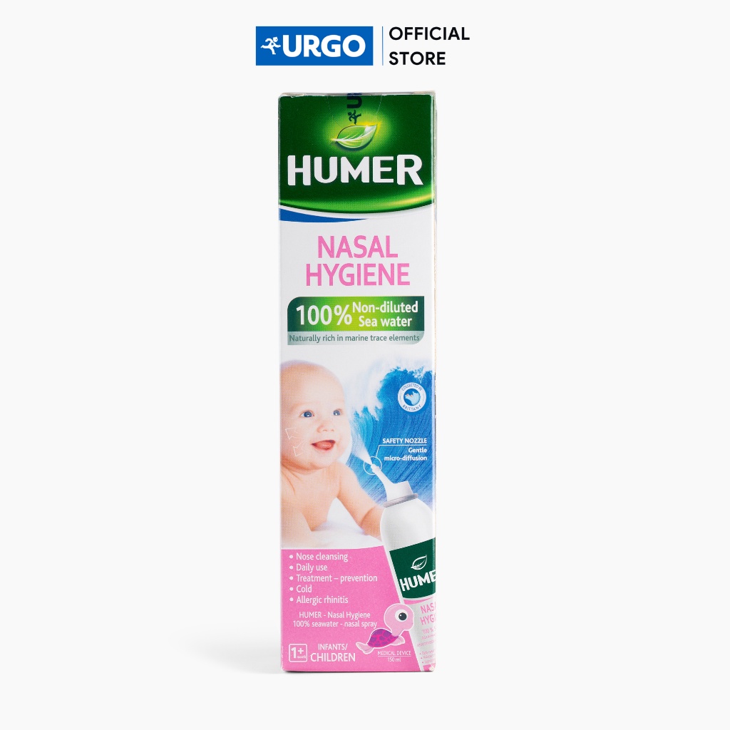 Humer - Dung dịch xịt vệ sinh mũi dùng cho Trẻ sơ sinh/Trẻ em - 100% nước biển - 150ml