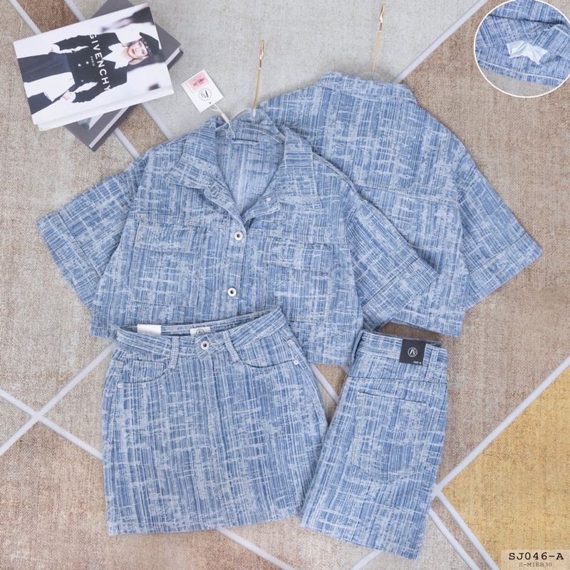 Set Váy Áo Jeans AIORI Cao Cấp Thời Trang Hàn Quốc