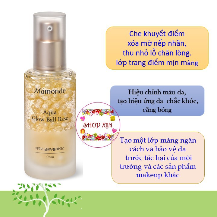 Kem Lót Trang Điểm Mamonde Aqua Glow Ball Base (Màu 02) dành cho da thường, da khô | BigBuy360 - bigbuy360.vn