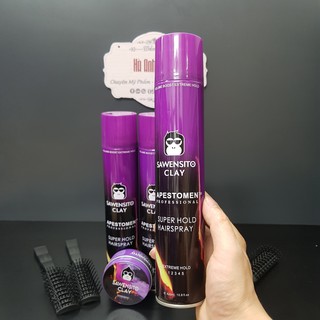 Combo gôm xịt tóc sawensito + sáp vuốt tóc sawensito + tặng lược tạo kiểu