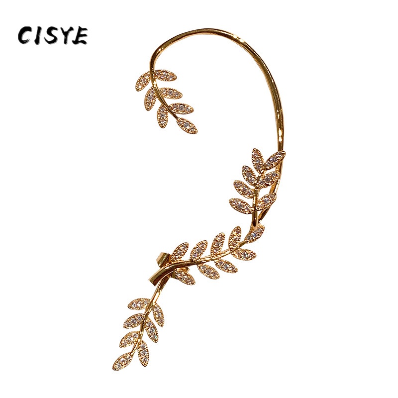 Hoa Tai Hình Lá Đính Đá Thời Trang Dành Cho Nữ