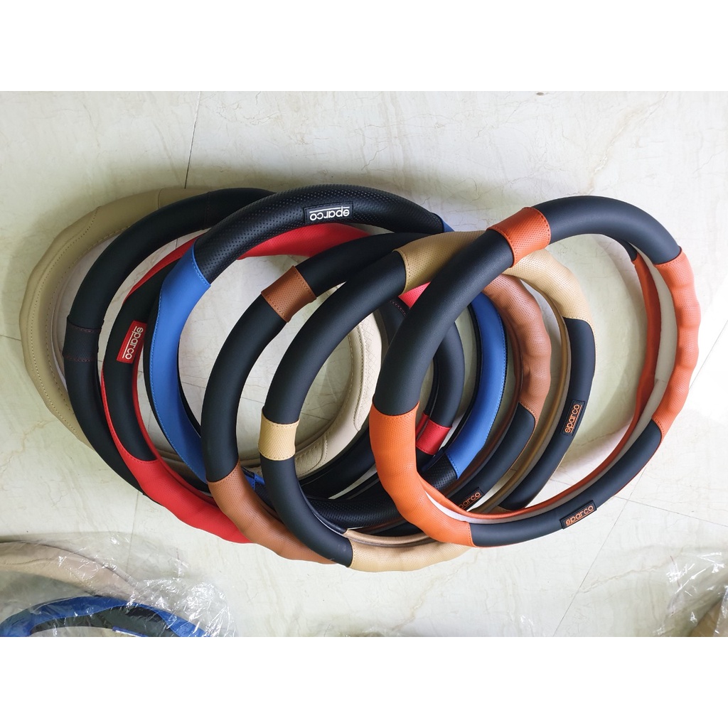 Bọc vô lăng ô tô sparco f1 có chống trượt cao su non tăng độ bám tay lái -  size 38cm