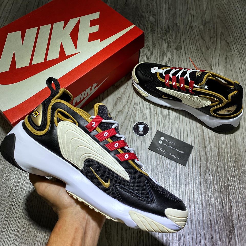 [Chính hãng] Giày thể thao NIKE ZOOM 2000 White Red / Black Gold