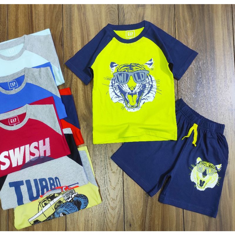 Combo 2bộ Bé trai vải  xuất dư