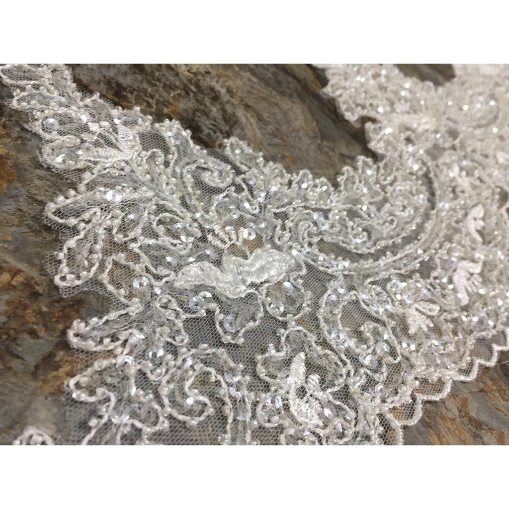 Ren chân cao cấp RC170514 bản 19cm dùng may váy đầm thời trang, váy cưới, làm đồ decor trang trí, đồ lót, váy ngủ...