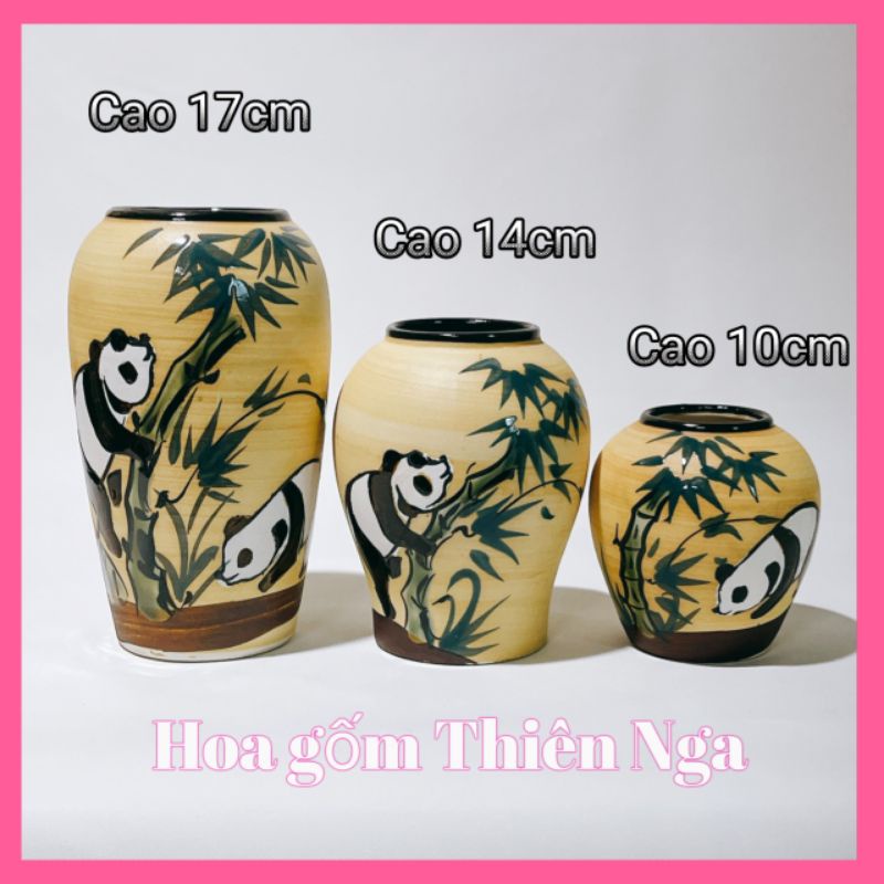 Combo bộ 3 lọ bình cắm hoa gốm sứ Bát Tràng