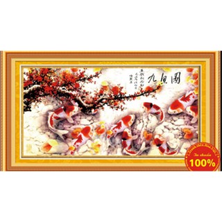 Tranh thêu chữ thập cá chép DLH-YA427