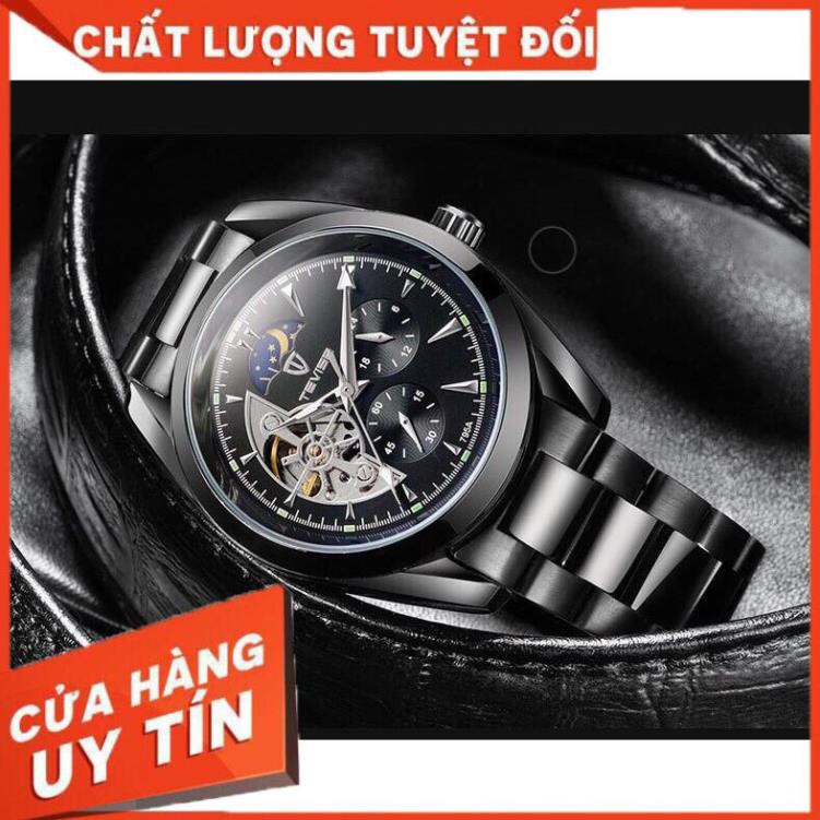 Đồng hồ nam tevise chính hãng automatic 795A dây thép nguyên khối (tặng kèm hộp , phụ kiện thâu dây)