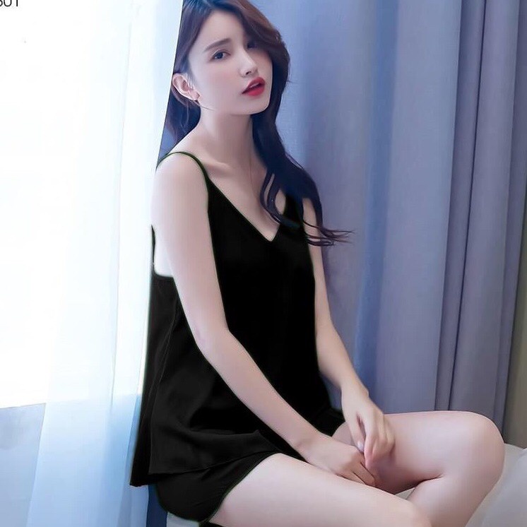 ĐỒ BỘ NGỦ THUN LẠNH DÂY NHUYỄN NHỎ PHỐI REN SEXY FREE SIZE 45-60KG TÙY CHIỀU CAO