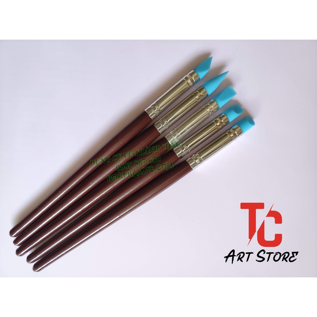 Cọ silicon vẽ keo chặn màu, Cọ lấy keo chặn màu - Bộ 5 cây