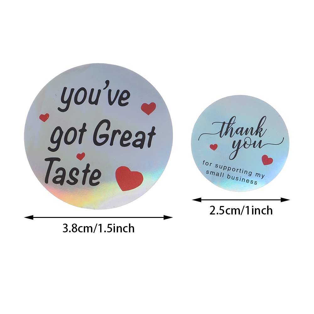 Set 500 Nhãn Dán 1 / 1.5inch Chống Thấm Nước Hình Cầu Vồng &quot;Thank You&quot; Dùng Trang Trí Quà Tặng