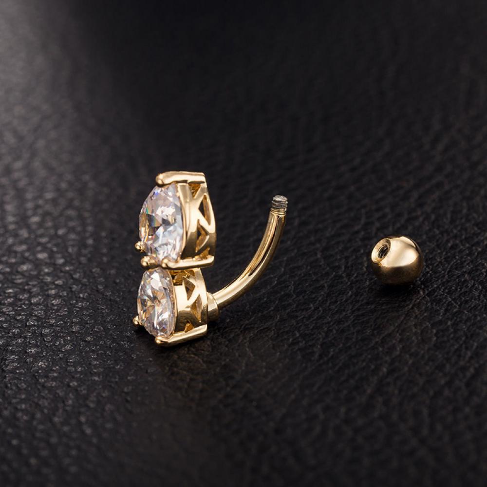 Khuyên Rốn Hình Trái Tim Đính Đá Thời Trang Cho Nữ