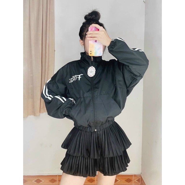 Áo Khoác Dù Nữ Cánh Dơi Vải Dù 2 Lớp Cổ Trụ Formrộng Sọc Tay Thiết Kế Mới Siêu Hot NEW UNISEX