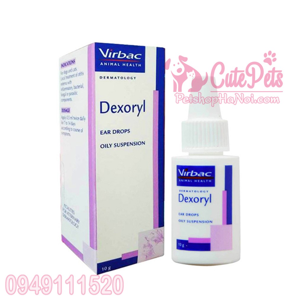 Trị viêm tai và rận tai Alkin Dexoryl 10g cho chó mèo - CutePets Phụ kiện thú cưng Pet shop Hà Nội